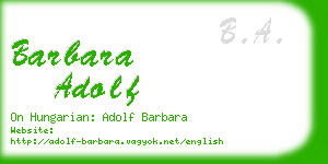 barbara adolf business card